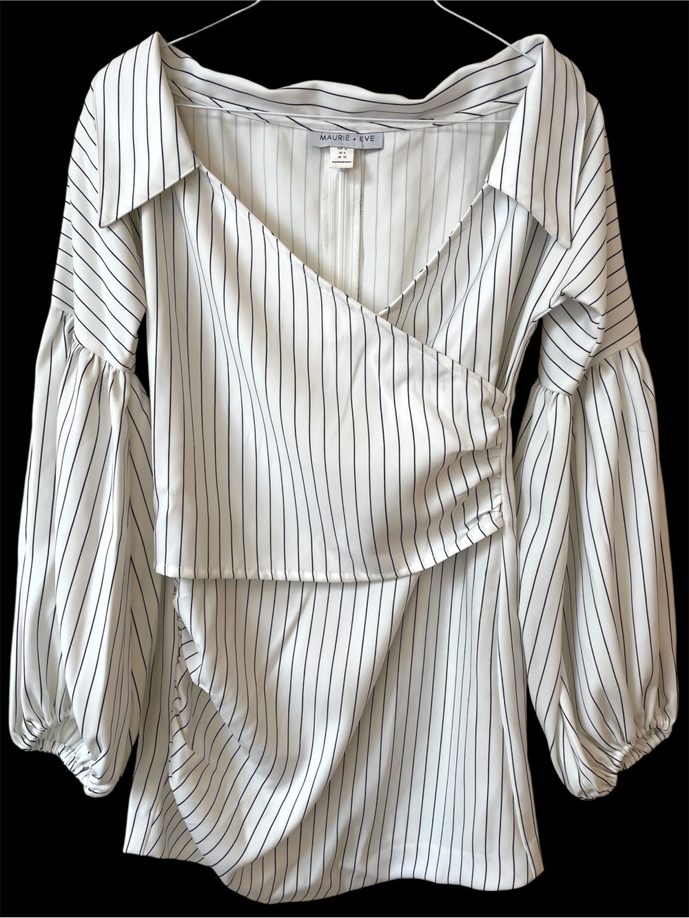Revolve Maurie + Eve Pinstripe Mini Dress 6 White Old Money Preppy Minimalist